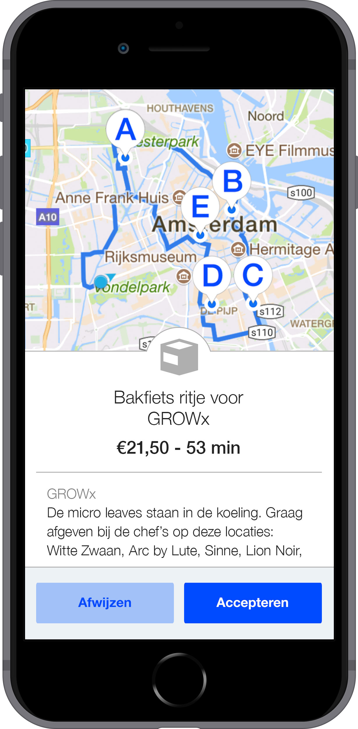 TringTring bezorg app stap 2